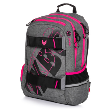 OXYBAG Studentský batoh Sport GREY LINE Pink 134023 , 2020