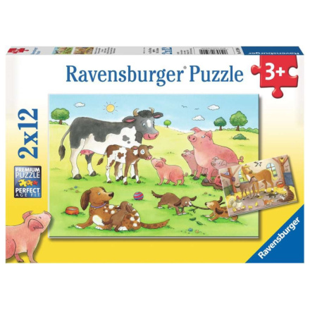 RAVENSBURGER Puzzle Zvířecí farma 2x12 dílků 134460