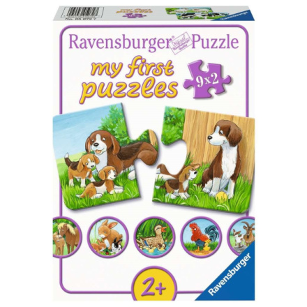 RAVENSBURGER Moje první puzzle Zvířecí rodiny 9x2 dílků 135607