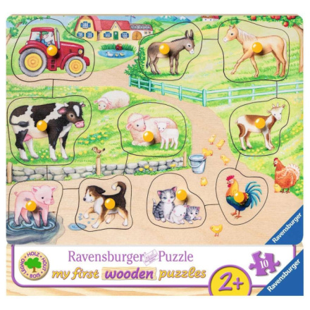 RAVENSBURGER Dřevěná vkládačka Ráno na farmě 135615