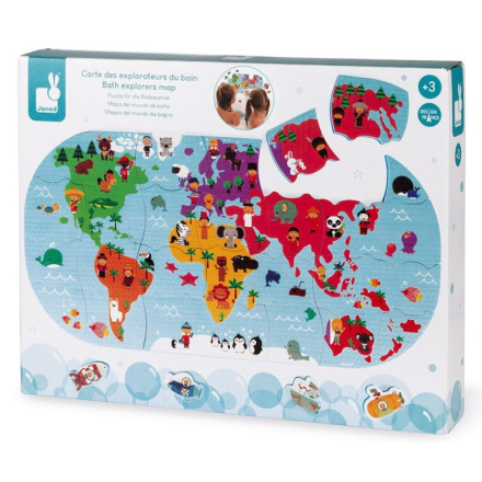 JANOD Puzzle do vany Mapa světa 28 dílků 135899