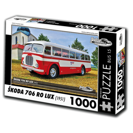 RETRO-AUTA Puzzle BUS č.15 Škoda 706 RO LUX (1951) 1000 dílků 135949