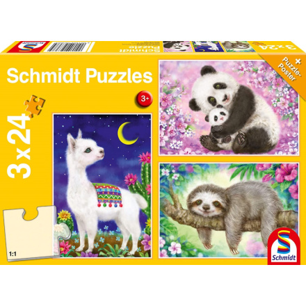 SCHMIDT Puzzle Zvířátka 3x24 dílků 136836