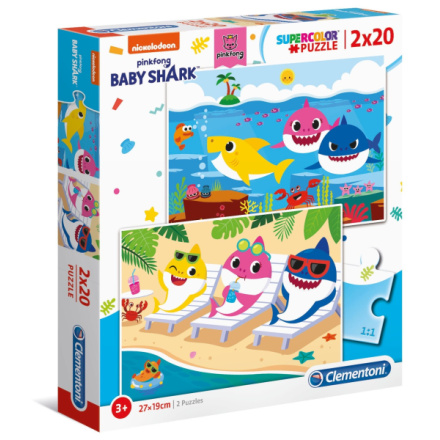 CLEMENTONI Puzzle Baby Shark 2x20 dílků 138282