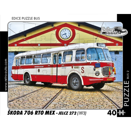 RETRO-AUTA Puzzle BUS č.2 Škoda 706 RTO MEX (1973) 40 dílků 138496