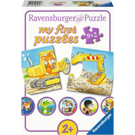 RAVENSBURGER Moje první puzzle Zvířátka na stavbě 9x2 dílků 139003