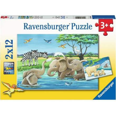 RAVENSBURGER Puzzle Mláďata zvířat 2x12 dílků 139026