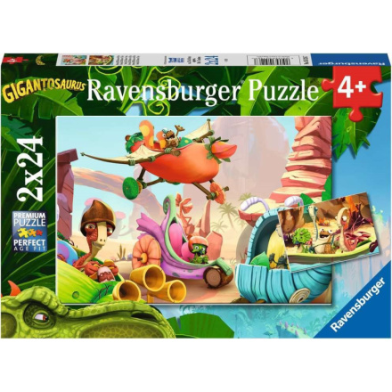 RAVENSBURGER Puzzle Gigantosaurus: Vzhůru za dobrodružstvím 2x24 dílků 139030