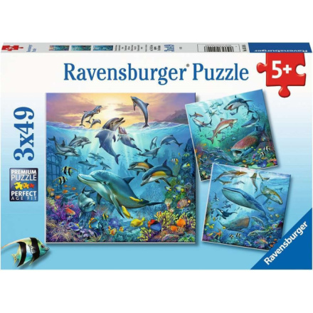 RAVENSBURGER Puzzle Zvířata z oceánu 3x49 dílků 139036