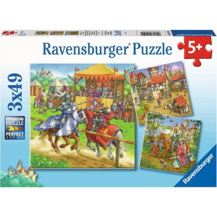 RAVENSBURGER Puzzle Rytířský turnaj 3x49 dílků 139037
