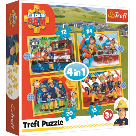 TREFL Puzzle Požárník Sam: Rádi pomůžeme 4v1 (12,15,20,24 dílků) 139377