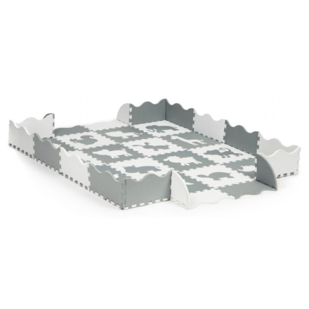 ECOTOYS Pěnové puzzle Zvířata šedá-bílá SX s okraji 140076 (30x30cm) 36ks