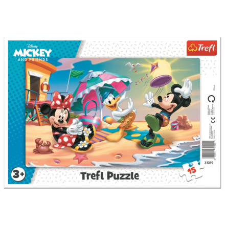 TREFL Puzzle Mickey a Minnie: Zábava na pláži 15 dílků 140415