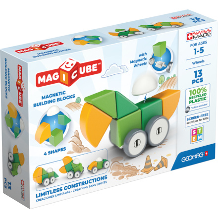 GEOMAG Magnetické kostky Magicube Shapes - Vozítka 13 dílů 141070