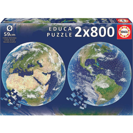EDUCA Kulaté puzzle Planeta Země 2x800 dílků 141802