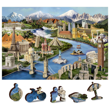 WOODEN CITY Dřevěné puzzle Světové památky 2v1, 75 dílků EKO 141924