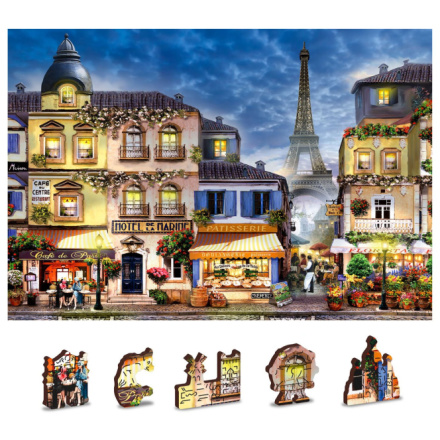 WOODEN CITY Dřevěné puzzle Snídaně v Paříži 2v1, 150 dílků EKO 141937