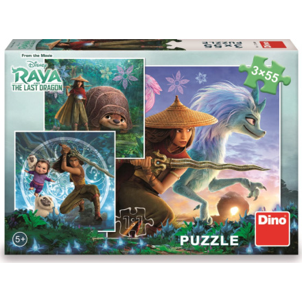 DINO Puzzle Raya a kamarádi 3x55 dílků 142701