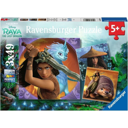 RAVENSBURGER Puzzle Raya a drak 3x49 dílků 142805