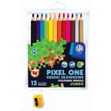 ASTRA Pastelky Pixel One 12ks Jumbo s ořezávátkem 143341