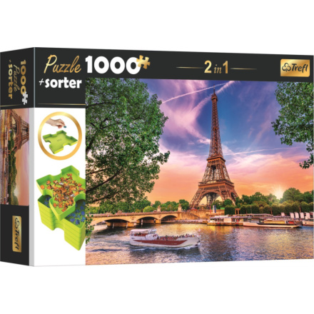 TREFL Puzzle s třídičem 2v1 Eiffelova věž, Paříž 1000 dílků 143545