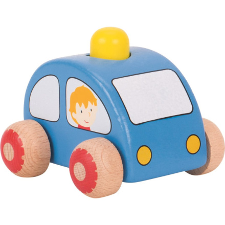 GOKI Dřevěné autíčko s houkačkou modré 143814