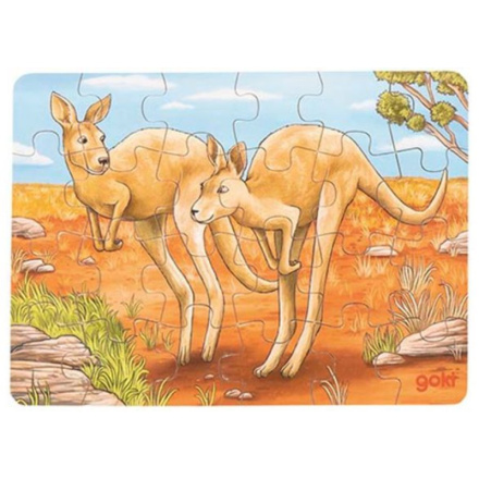 GOKI Dřevěné puzzle Australská zvířata: Klokani 24 dílků 143846