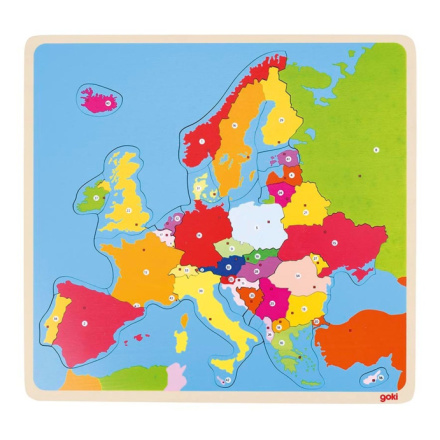 GOKI Dřevěné puzzle Mapa Evropy 35 dílků 143902