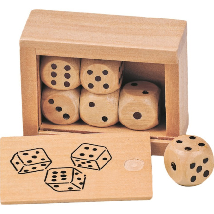GOKI Dřevěné hrací kostky v krabičce (6ks) 144080