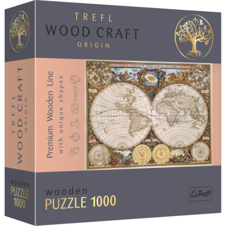 TREFL Wood Craft Origin puzzle Antická mapa světa 1000 dílků 144387