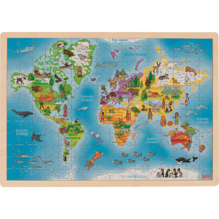 GOKI Dřevěné puzzle Náš svět 192 dílků 145071