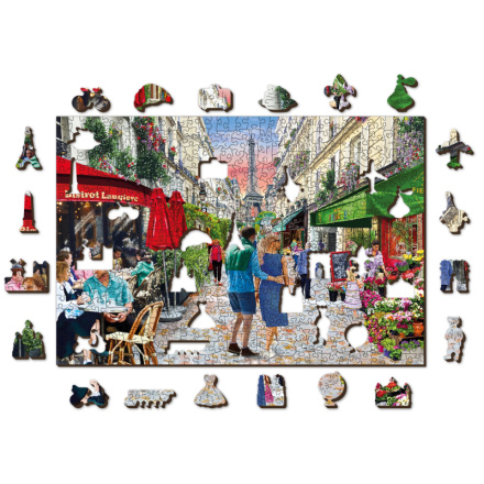WOODEN CITY Dřevěné puzzle Pařížské bistro 2v1, 505 dílků EKO 145436