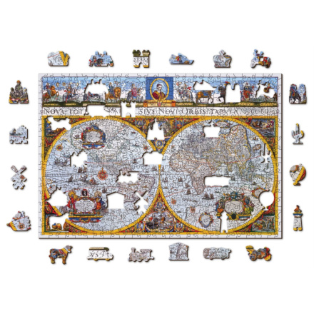 WOODEN CITY Dřevěné puzzle Antická mapa Nova Terrarum 2v1, 505 dílků EKO 145439