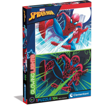 CLEMENTONI Svítící puzzle Marvel: Spiderman 104 dílků 145621