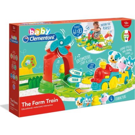 CLEMENTONI BABY Interaktivní hrací sada vláček na farmě se zvuky 145641