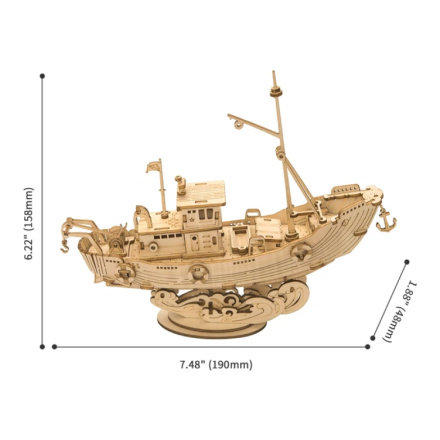 ROBOTIME Rolife 3D dřevěné puzzle Rybářská loď 104 dílků 145764