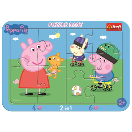 TREFL Baby puzzle Šťastné prasátko Peppa 2v1, 10 dílků 145833