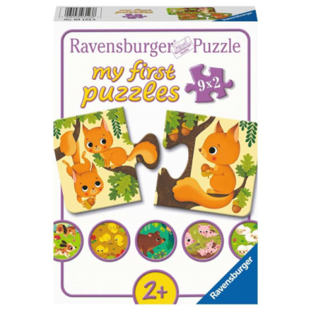 RAVENSBURGER Moje první puzzle Zvířátka a mláďátka 9x2 dílků 145923