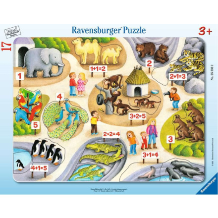 RAVENSBURGER Puzzle První počty do 5 v ZOO 17 dílků 145926