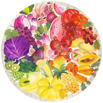 RAVENSBURGER Kulaté puzzle Kruh barev: Ovoce a zelenina 500 dílků 145947