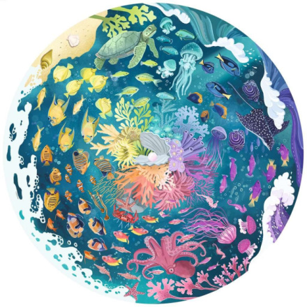 RAVENSBURGER Kulaté puzzle Kruh barev: Oceán 500 dílků 145948