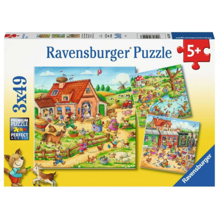 RAVENSBURGER Puzzle Prázdniny na venkově 3x49 dílků 145953