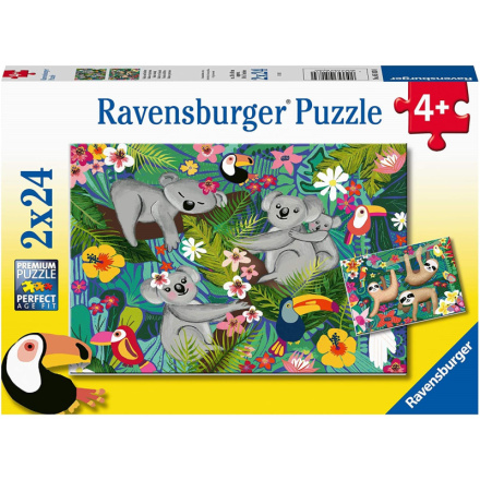 RAVENSBURGER Puzzle Koaly a lenochodi 2x24 dílků 145982
