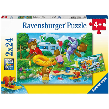 RAVENSBURGER Puzzle Medvědí rodina kempuje 2x24 dílků 145983