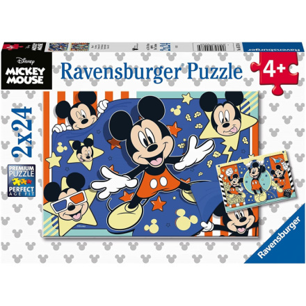 RAVENSBURGER Puzzle Mickey Mouse: Natočte film! 2x24 dílků 145985