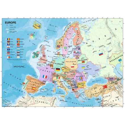 RAVENSBURGER Puzzle Mapa Evropy XXL (francouzsky) 200 dílků 146002
