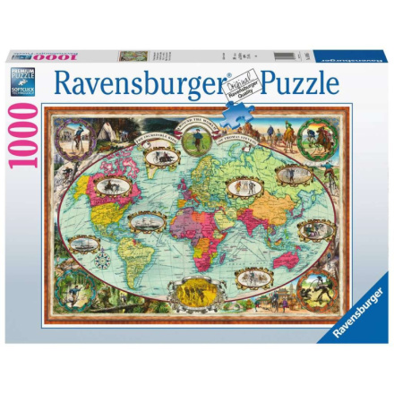 RAVENSBURGER Puzzle Cesta kolem světa na kole 1000 dílků 146069