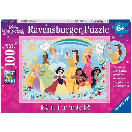 RAVENSBURGER Třpytivé puzzle Disney princezny: Silné, krásné a neuvěřitelně odvážné XXL 100 dílků 146137