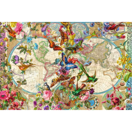 RAVENSBURGER Puzzle Mapa světa s flórou a faunou 3000 dílků 146355