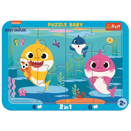 TREFL Baby puzzle Baby Shark: Šťastní žraloci 2v1, 10 dílků 146620